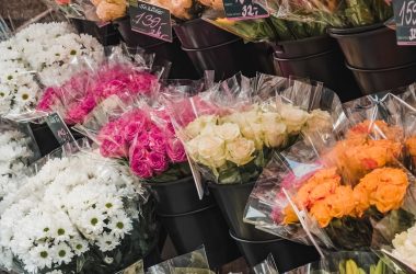 flowers on display 380x250 - Is It Better to Buy Bouquets Online or In-Store? Explained