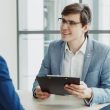 2 professionals having a conversation 110x110 - Tech Workers Are Surprisingly Loyal - Everyone Else Job Hops